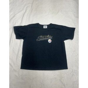 Vintage Lee Sport Women’s Pittsburgh Steelers Black Embroidered T-Shirt Size L